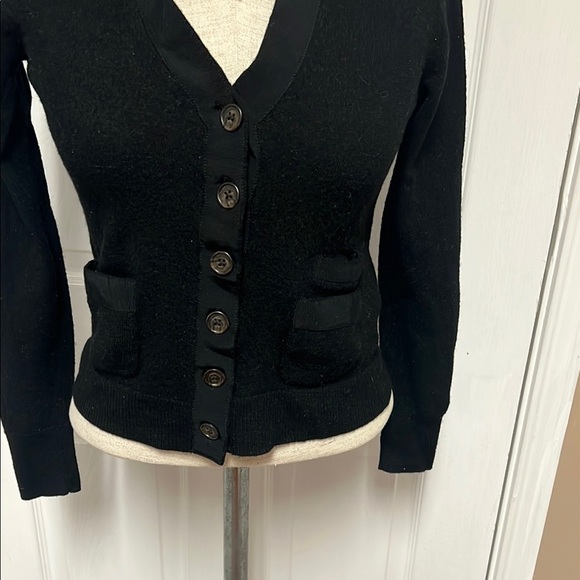 J. Crew Marino wool Chic Black Cardigan Sweater size XXS - Picture 2 of 7